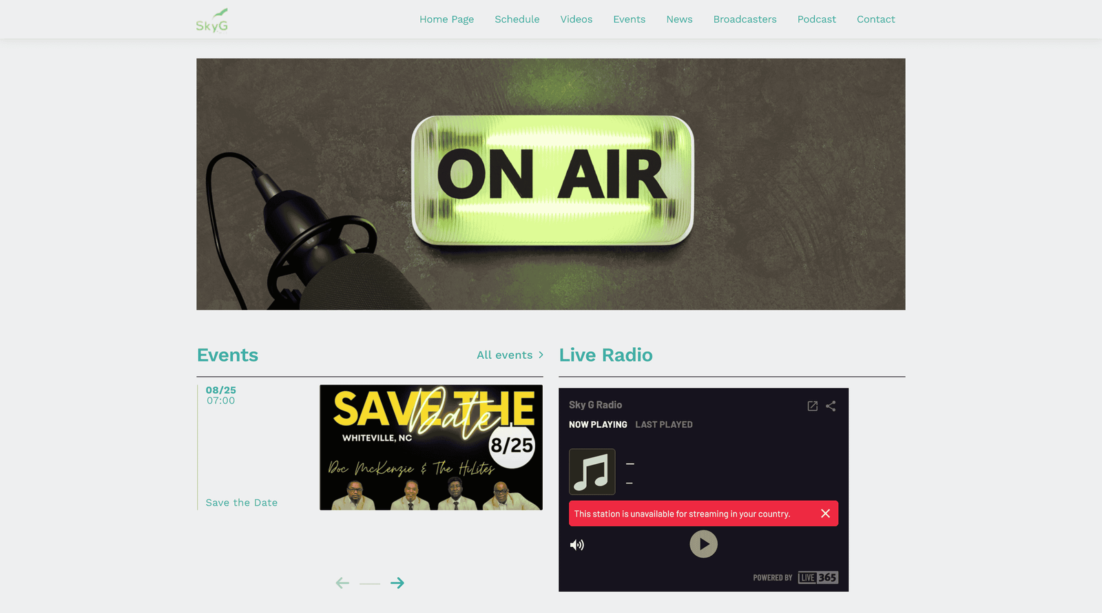 SkyG Radio Streaming Platform